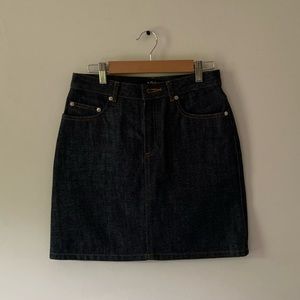 APC raw denim jean skirt 34